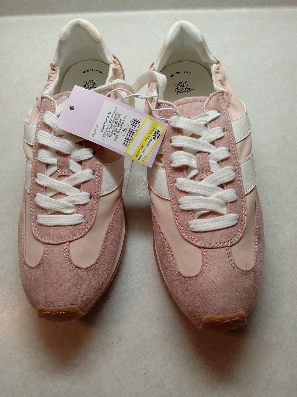 wild fable Blush Pink & White Retro-Style Sneakers